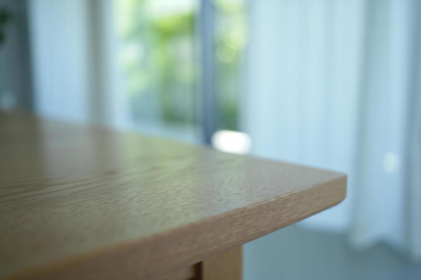 Nature Background Light Oak Wood Tabletop Surface Modern Minimalist Interior Empty Space Product Display photo