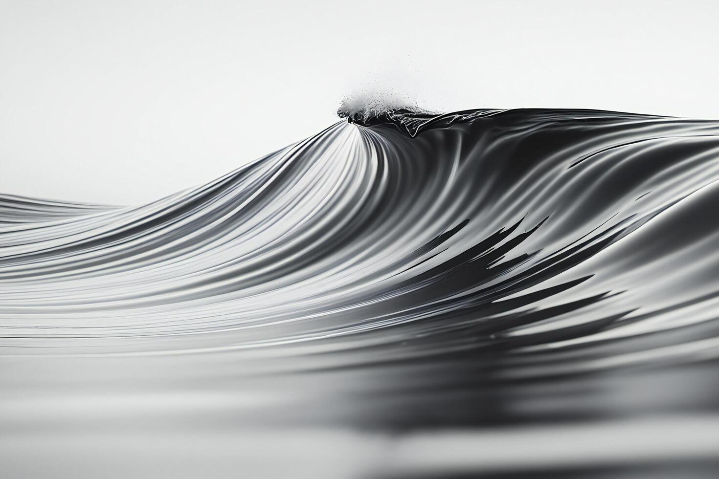 Nature Background Monochromatic Ocean Wave Abstract Black and White Curving Water Texture photo