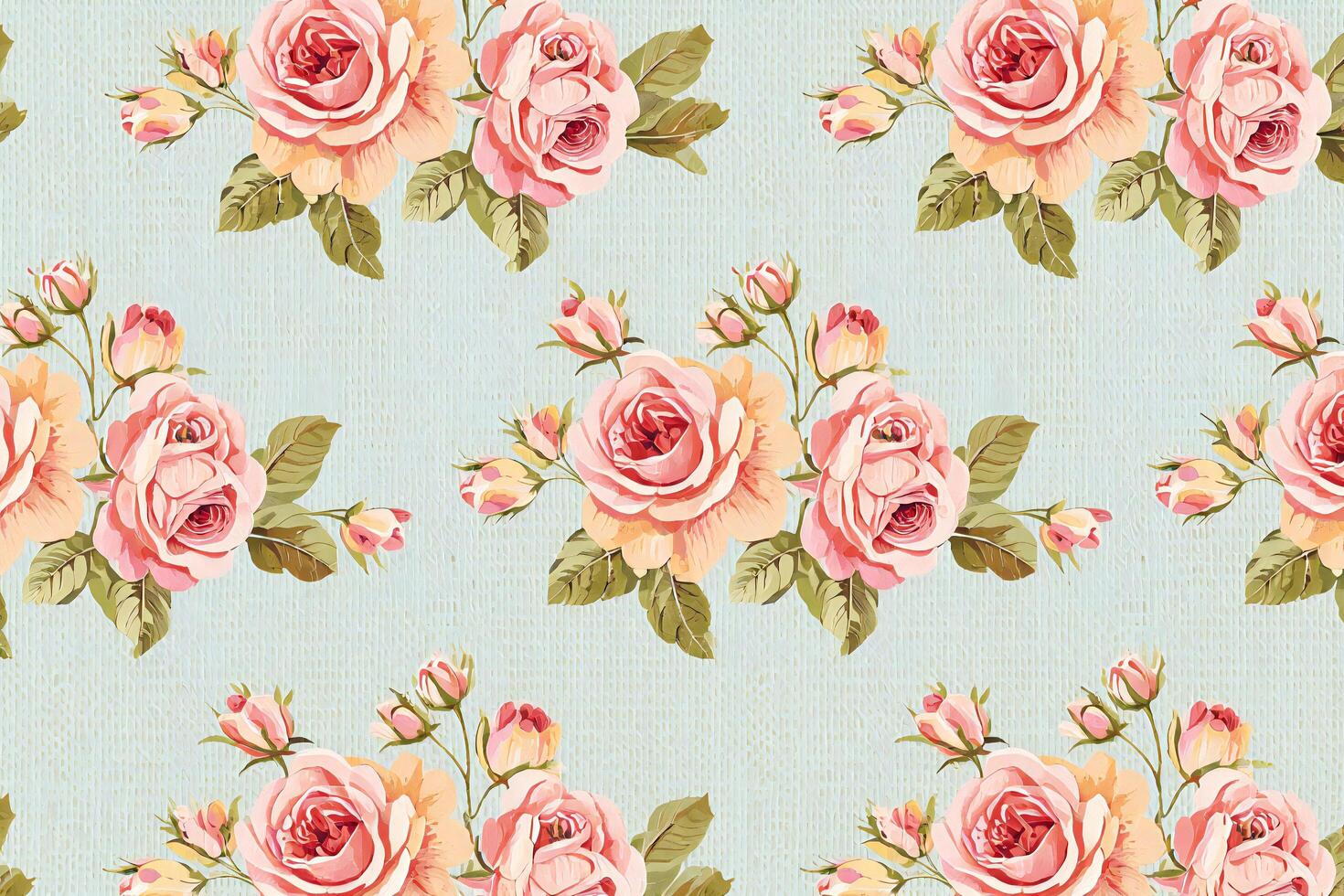 Flowers Background Seamless Pastel Pink Roses Floral Pattern Vintage Flower Background Textile Design photo