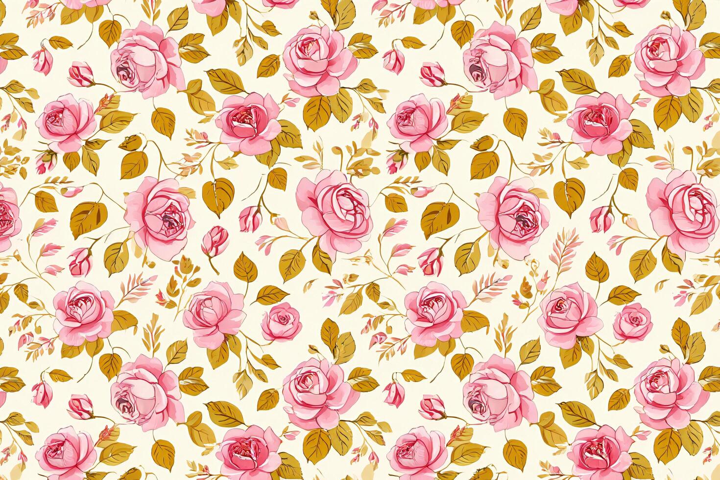 Flowers Background Seamless Pink Rose Floral Pattern Vintage Style Botanical Background Romantic Flower Texture for photo