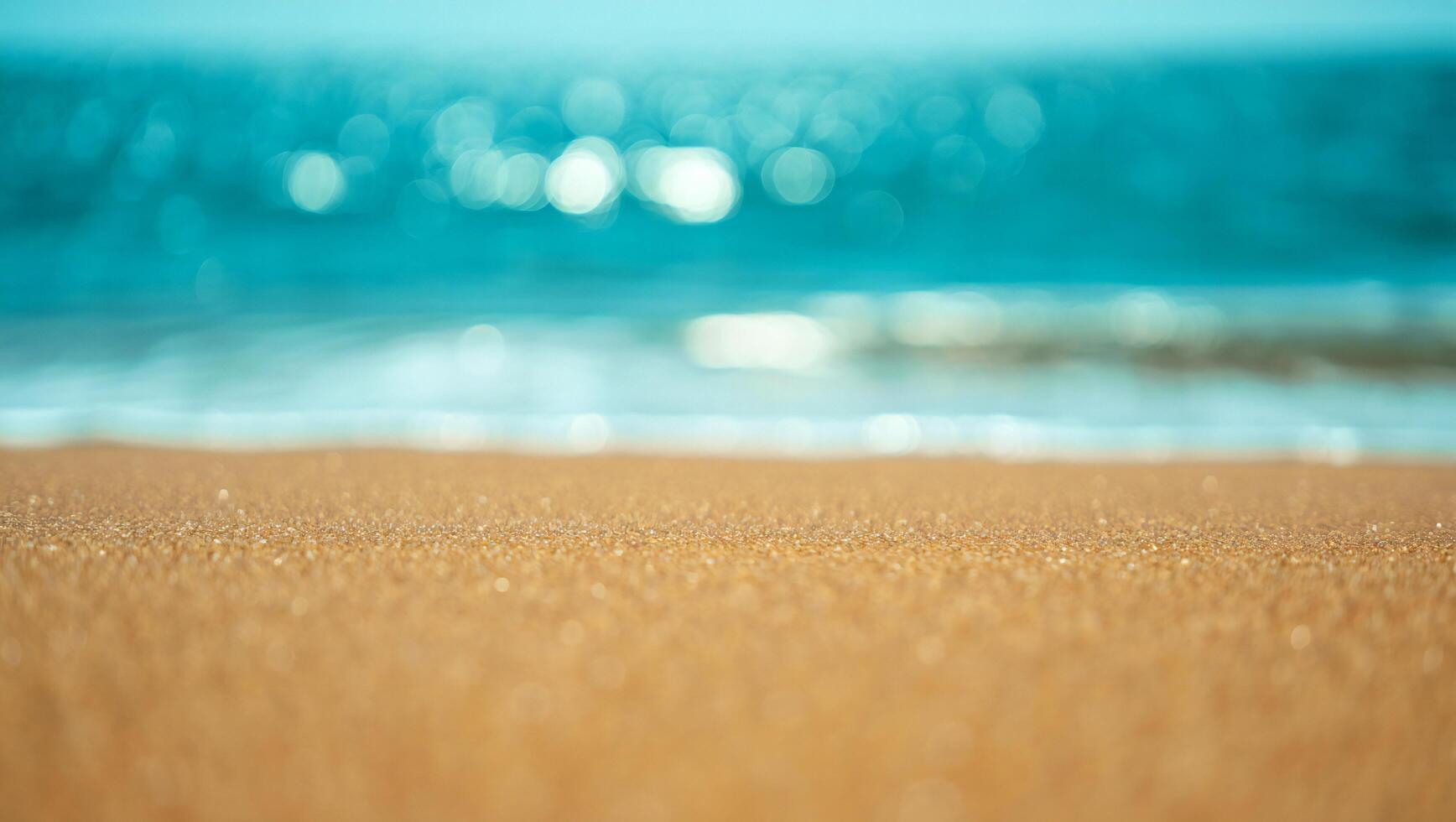 Beach Background Golden Sand Beach Background Summer Ocean Wave Texture Turquoise Water Bokeh Lights photo
