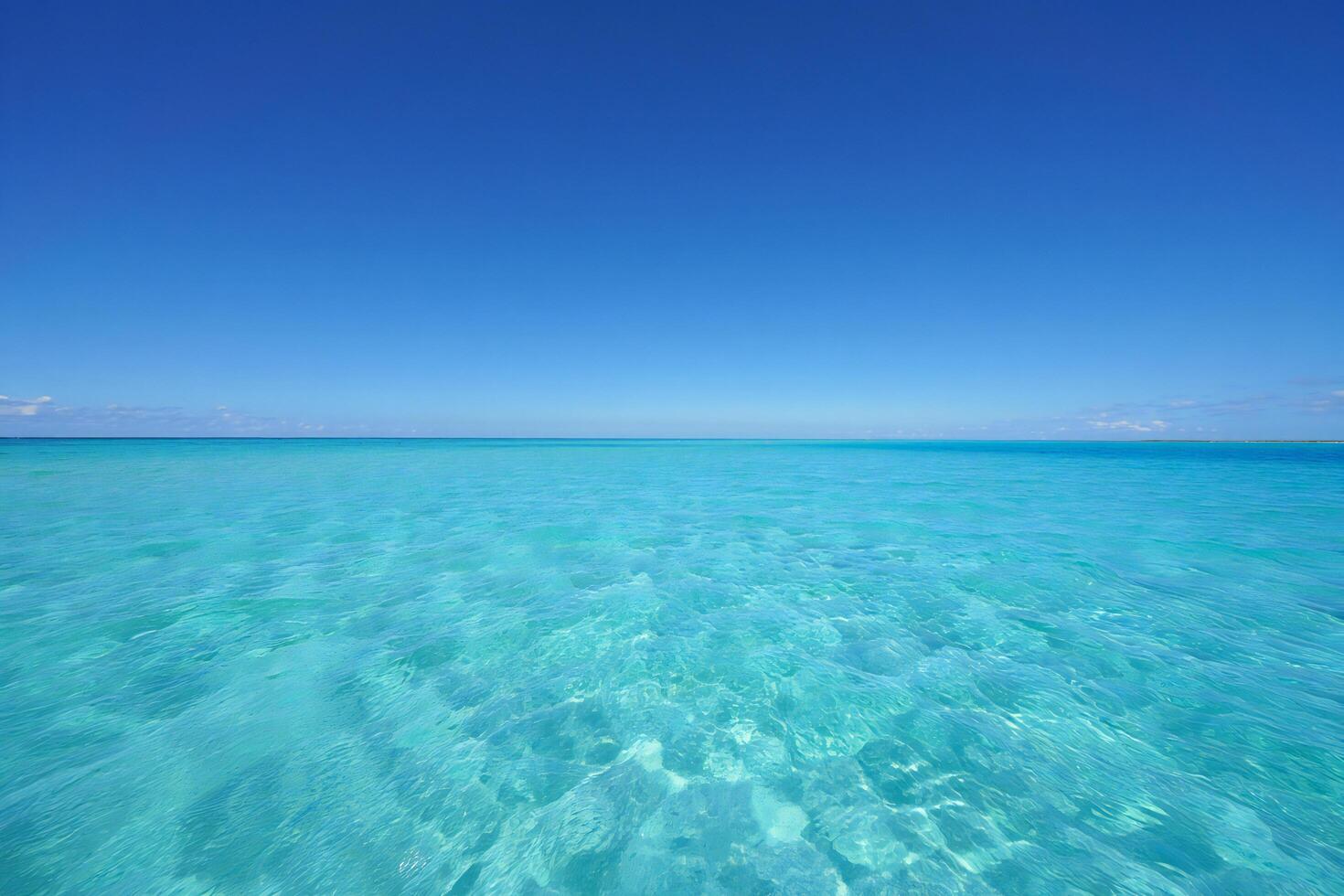Beach Background Serene Turquoise Ocean Water Under a Clear Blue Sky Tranquil Seascape photo