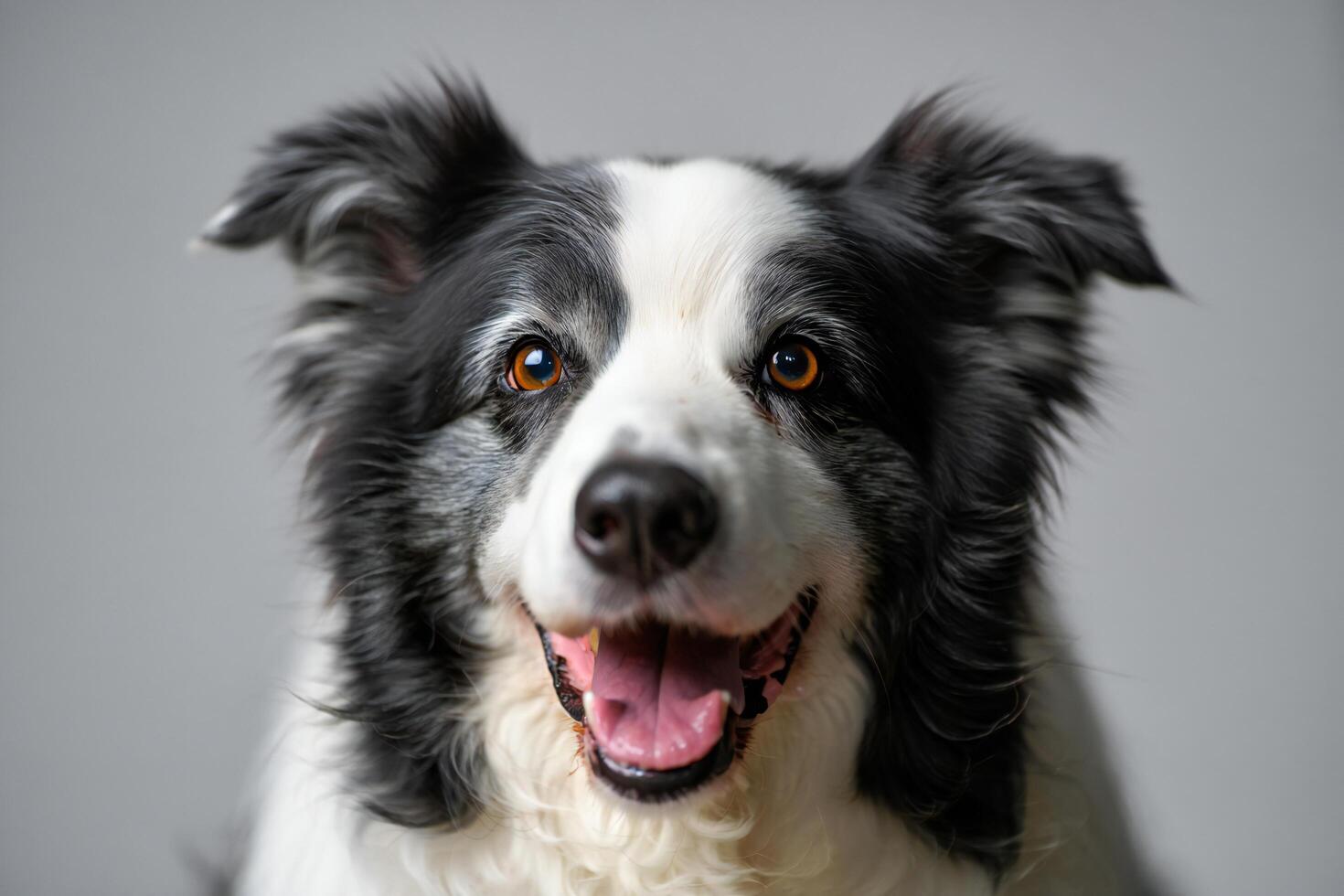 Dog Background Happy Border Collie Dog Portrait Studio Shot Pet Photography Canine Friend photo