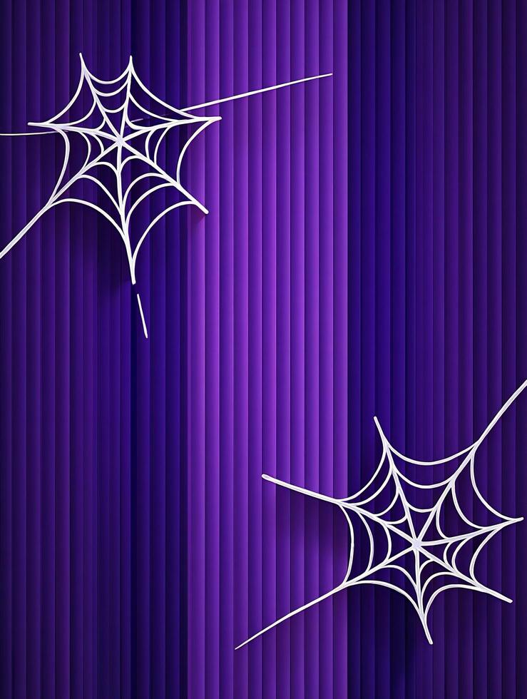 Halloween Background Spooky Halloween Background Purple Stripes with White Spiderwebs photo
