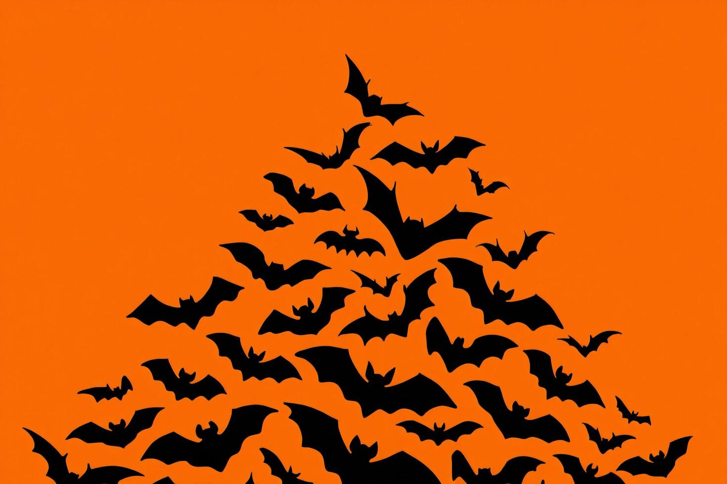 Halloween Background Halloween Background Black Bats Silhouette on Orange Festive Spooky Party Design photo