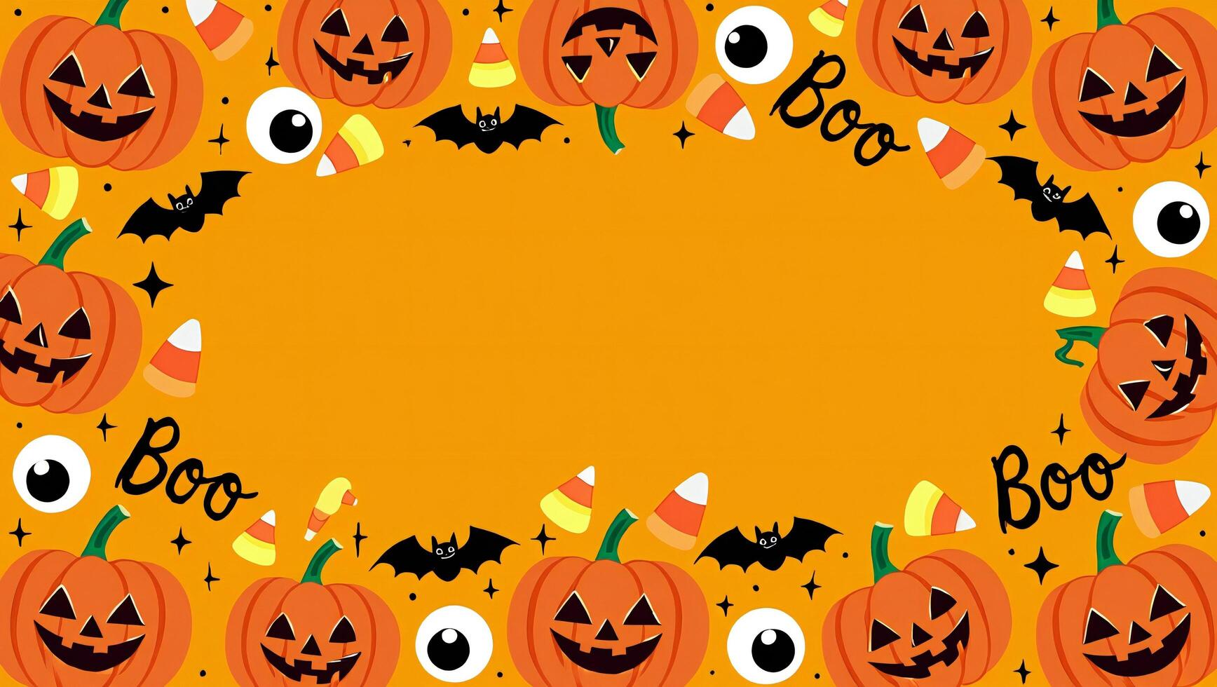 Halloween Background Festive Halloween Background with Pumpkins Bats Candy Corn and Eyeballs photo