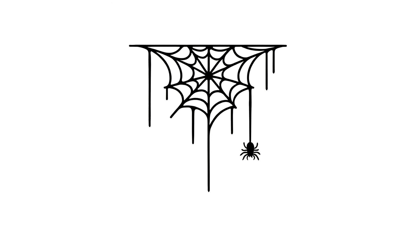 Halloween Background Halloween Spooky Spiderweb Design Illustration Dripping Ink Style Creepy Spider photo