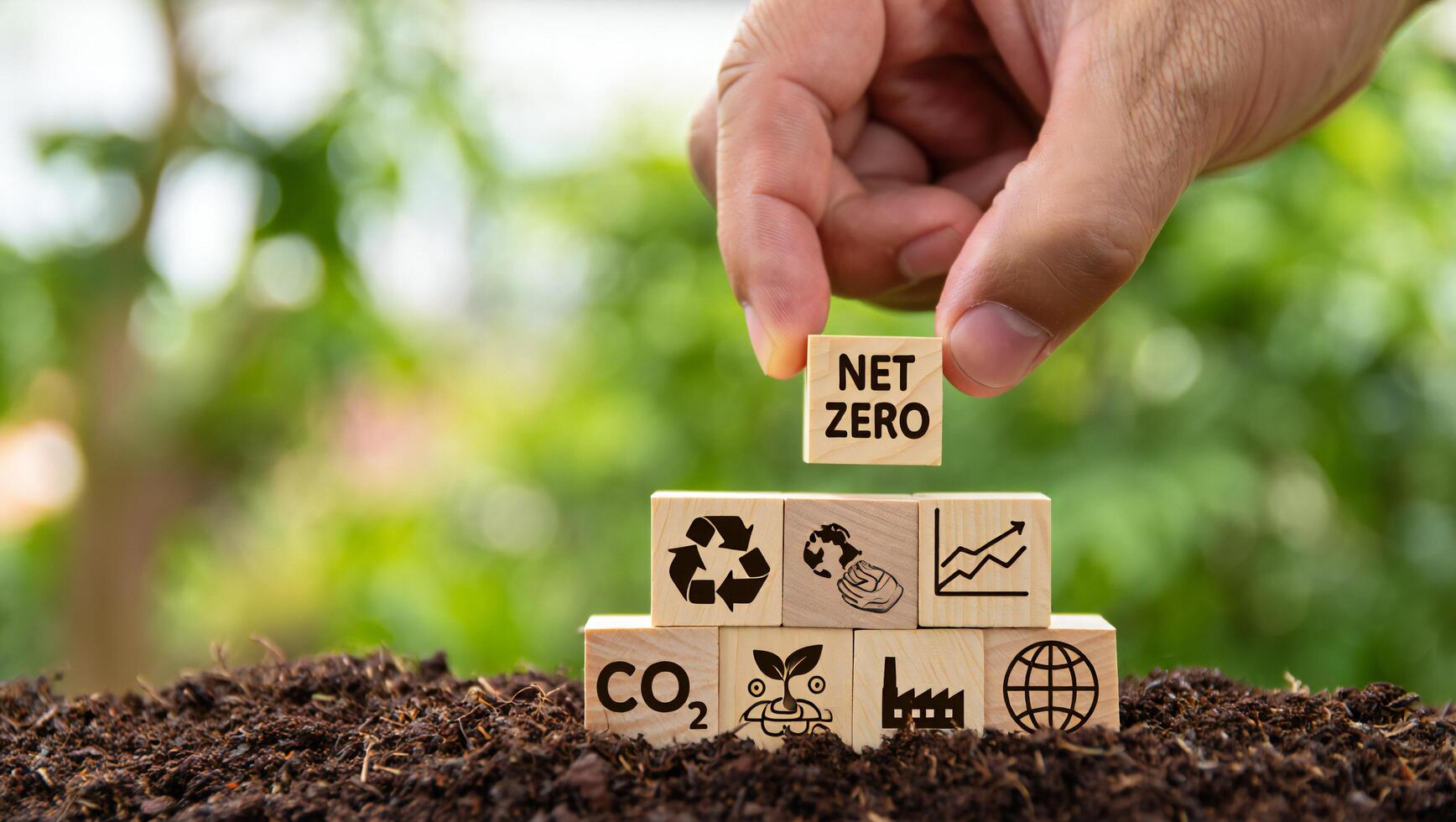 Nature Background Achieving Net Zero Emissions Sustainability Ecology and Growth Strategy photo