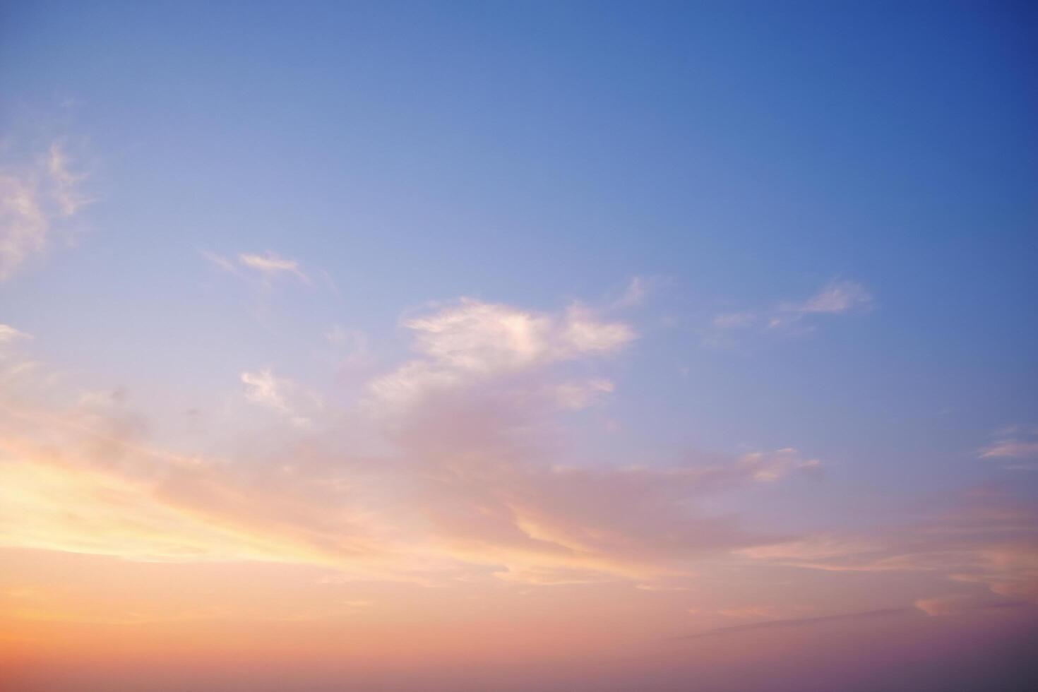 Nature Background Serene Sunset Sky Pastel Hues Soft Clouds Peaceful Twilight photo
