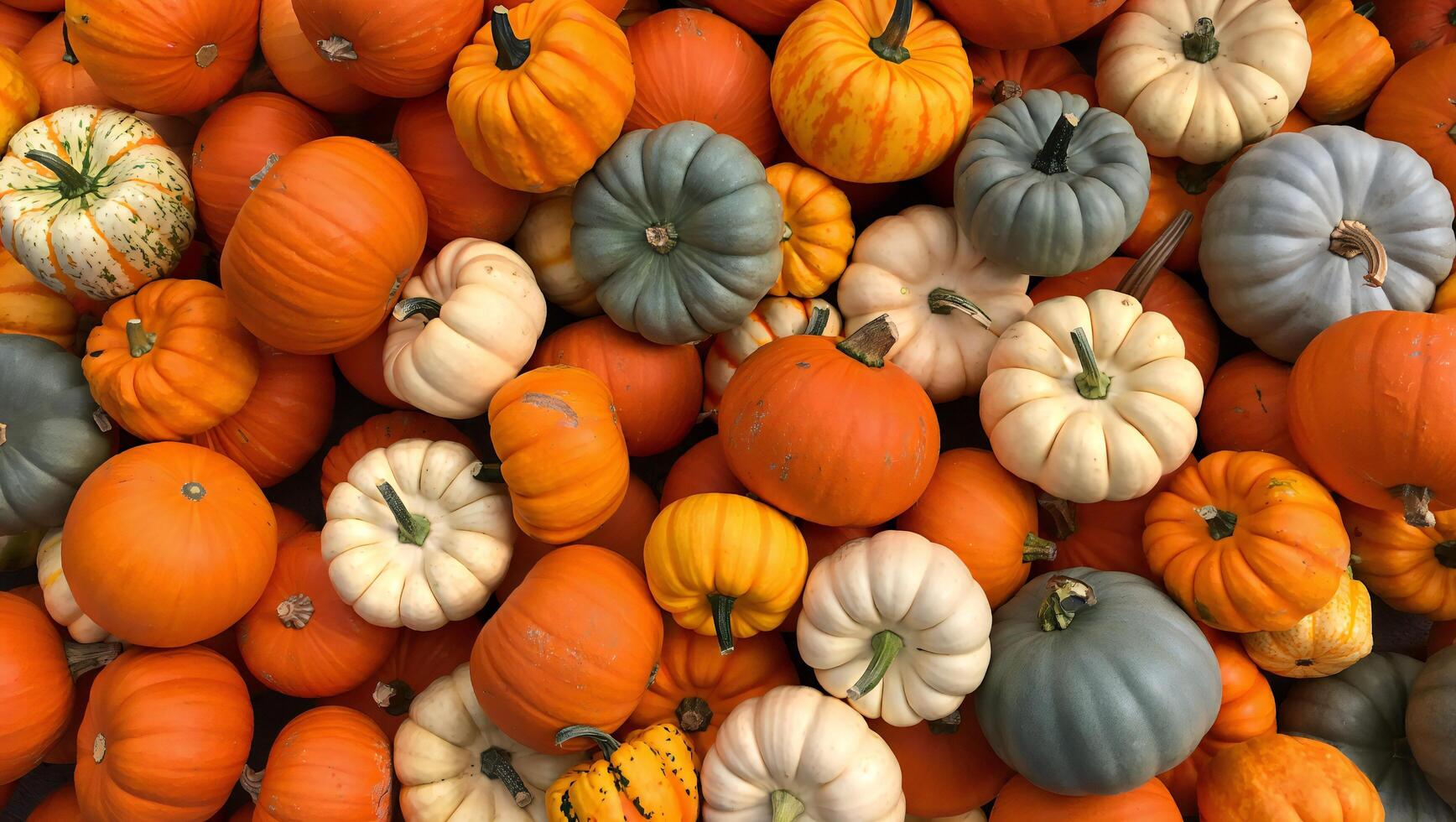 Nature Background Autumn Harvest A Bountiful Collection of Colorful Pumpkins and Gourds photo