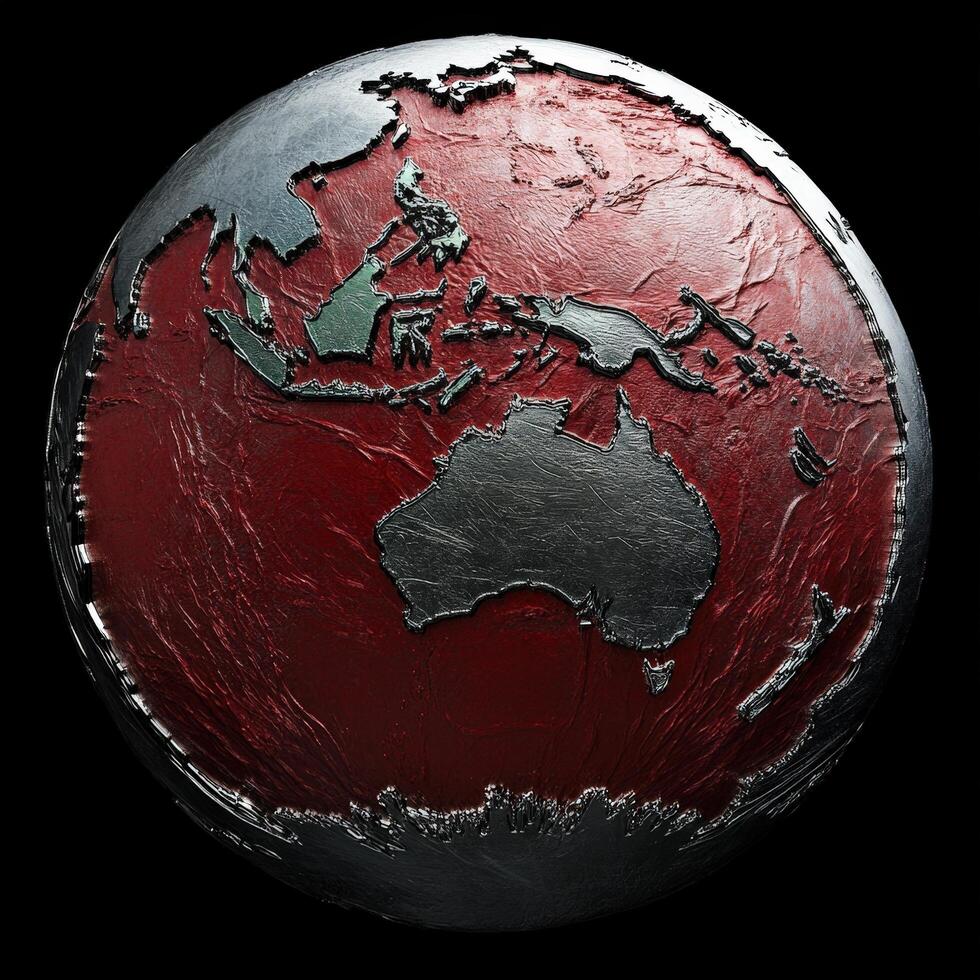 Artistic representation of earth globe with australia and southeast asia visible photo