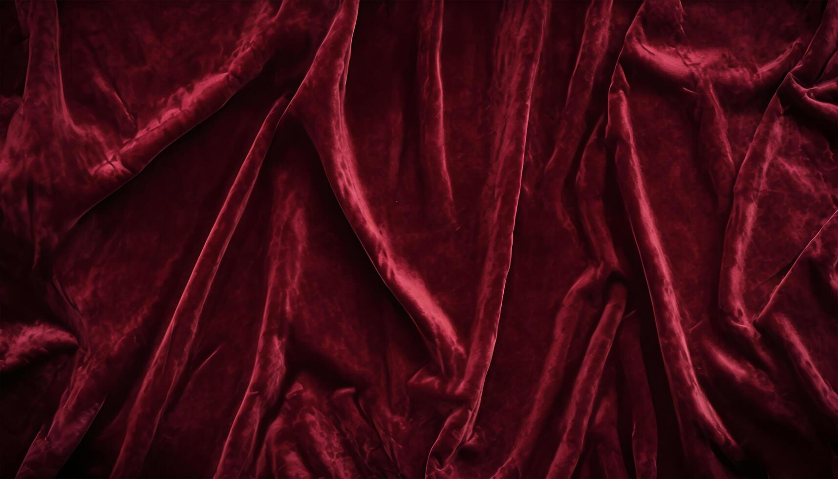 Luxurious red velvet fabric draped in soft folds showcasing plush texture photo
