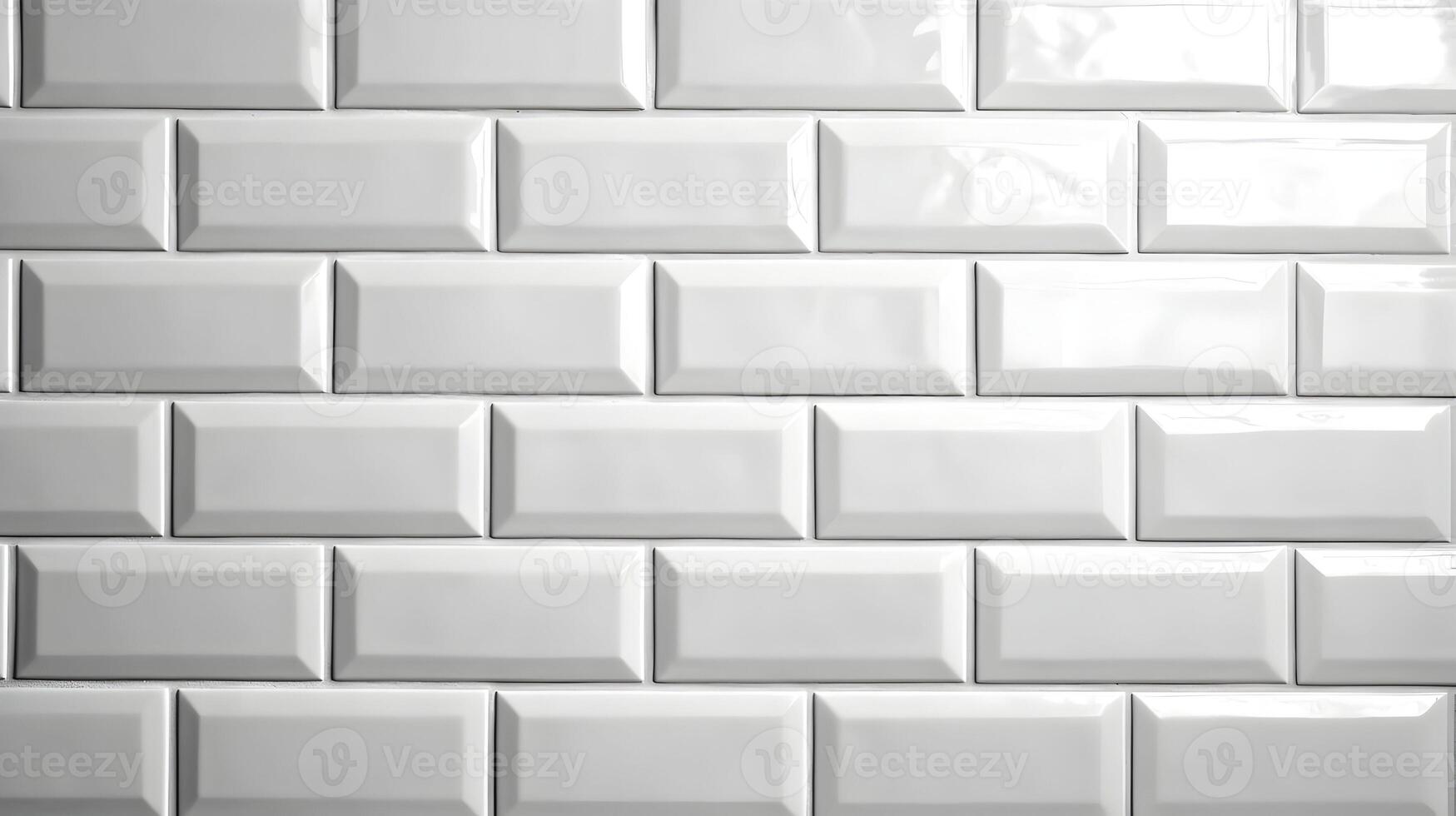 White subway tiles create a classic and clean texture perfect for background or surface design photo
