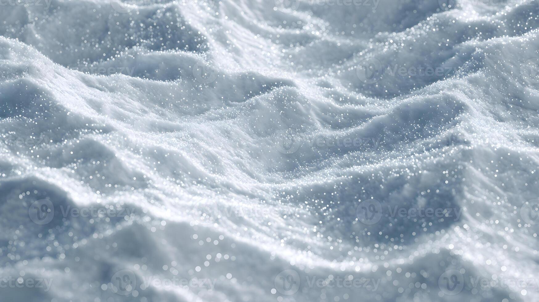 Sparkling winter landscape with fresh snow and beautiful light covering ground in white blanket photo