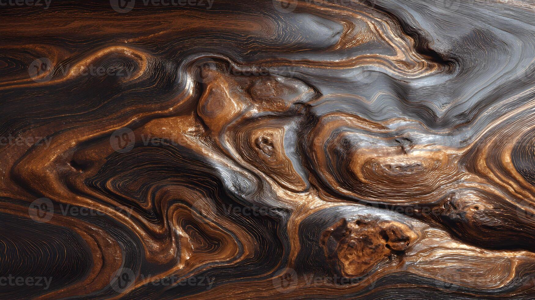 Abstract bronze and gray flowing pattern resembling aged wood creating a unique background texture photo