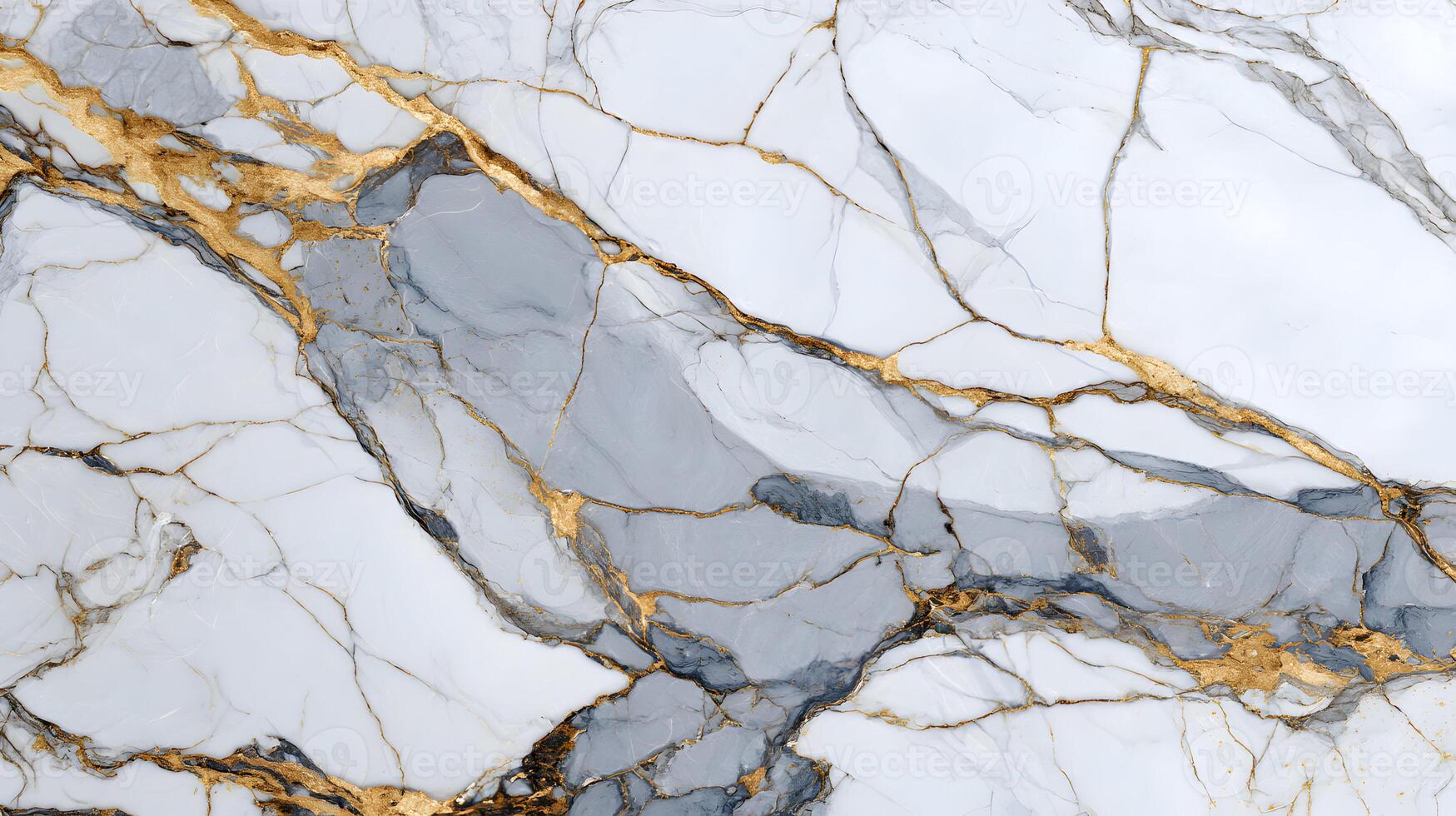 Elegant white marble background with gold and gray veins creating a luxurious and sophisticated texture photo