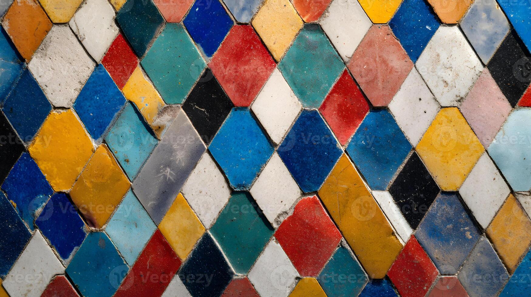 A Vibrant Tapestry of Diamond Tiles Creates a Kaleidoscope of Colors and Shapes in a Unique Design photo