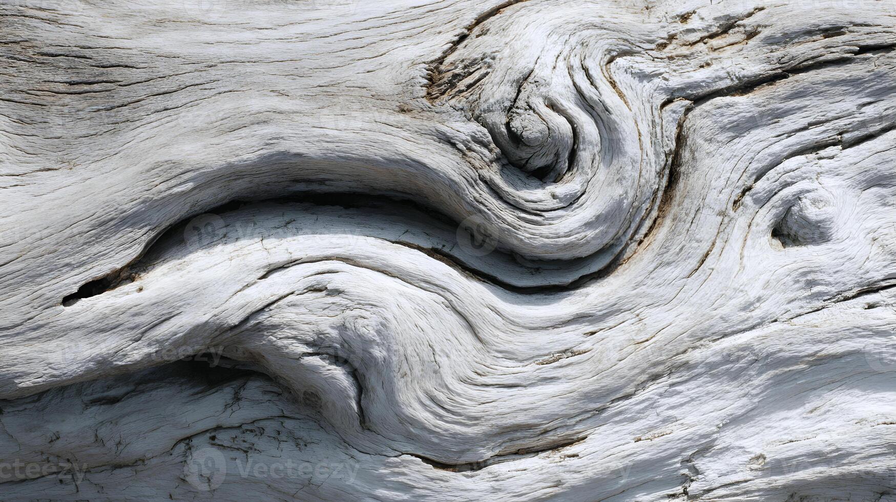 Close up of weathered driftwood revealing intricate patterns and textures in natural light showcasing nature's art photo