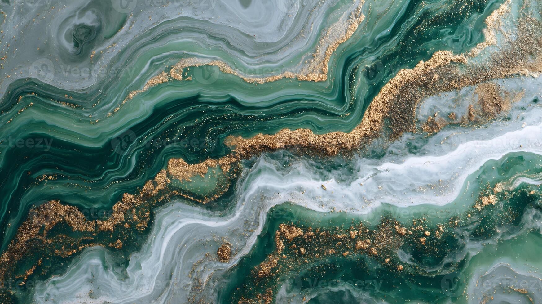 Emerald dreams gold dust abstract art fluid marble texture waves creates a visually stunning backdrop photo