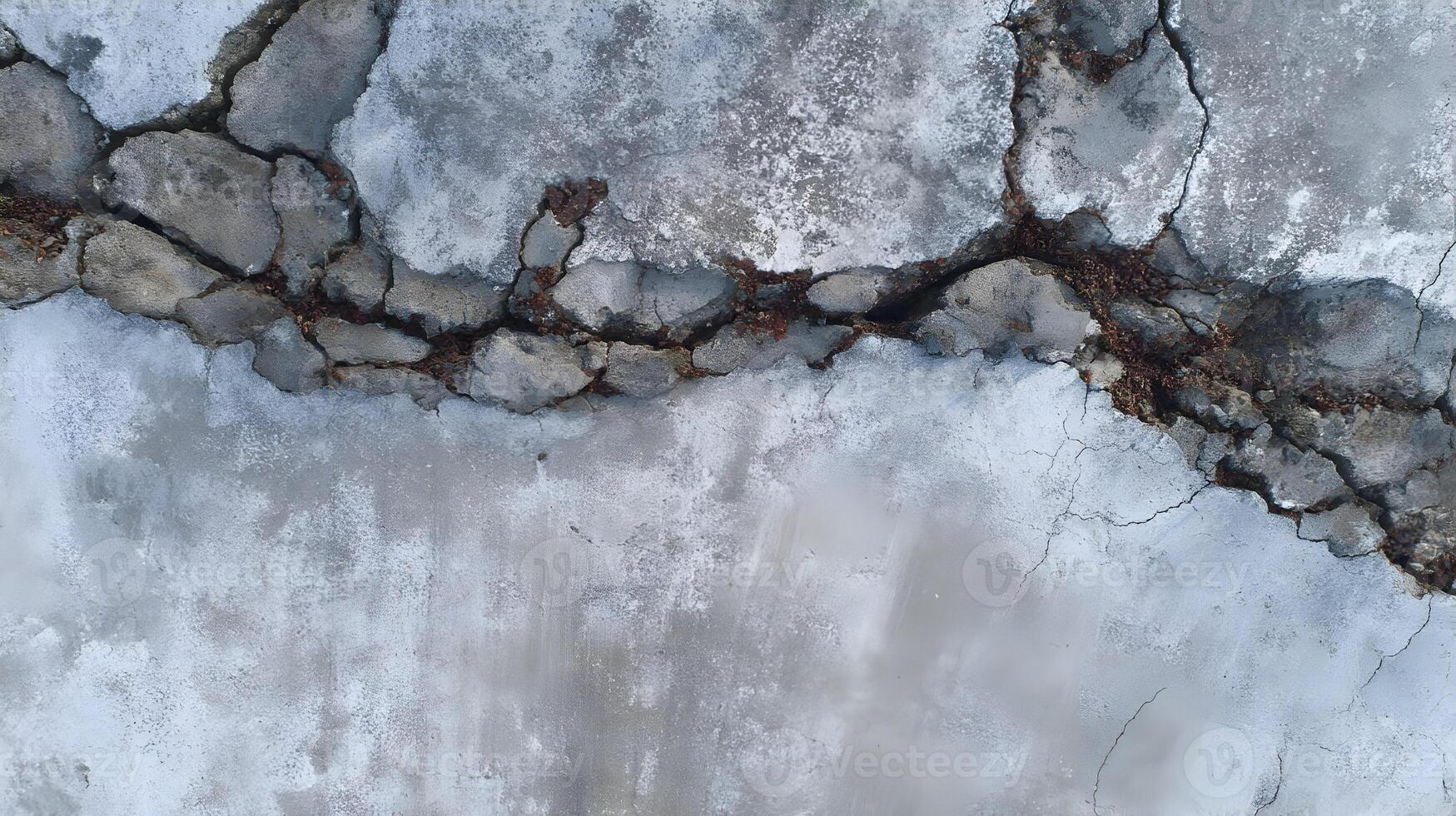 Abstract texture featuring a cracked concrete surface with intriguing patterns and subtle color variations photo
