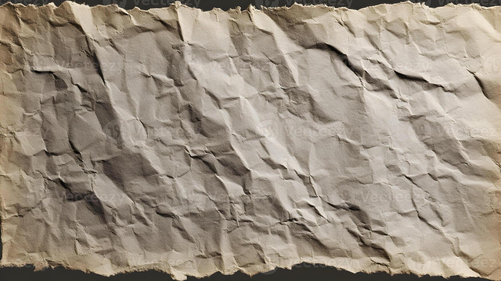 Textured backdrop of weathered parchment with creases and folds offering versatile design potential photo