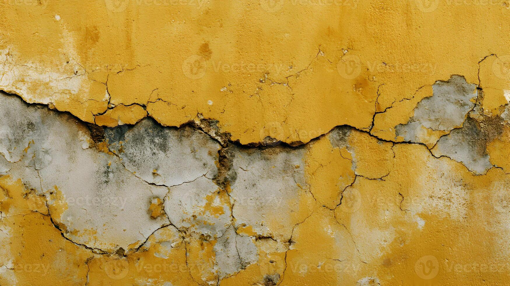 Abstract cracked wall surface revealing layers of texture and age creating a rustic aged feel photo