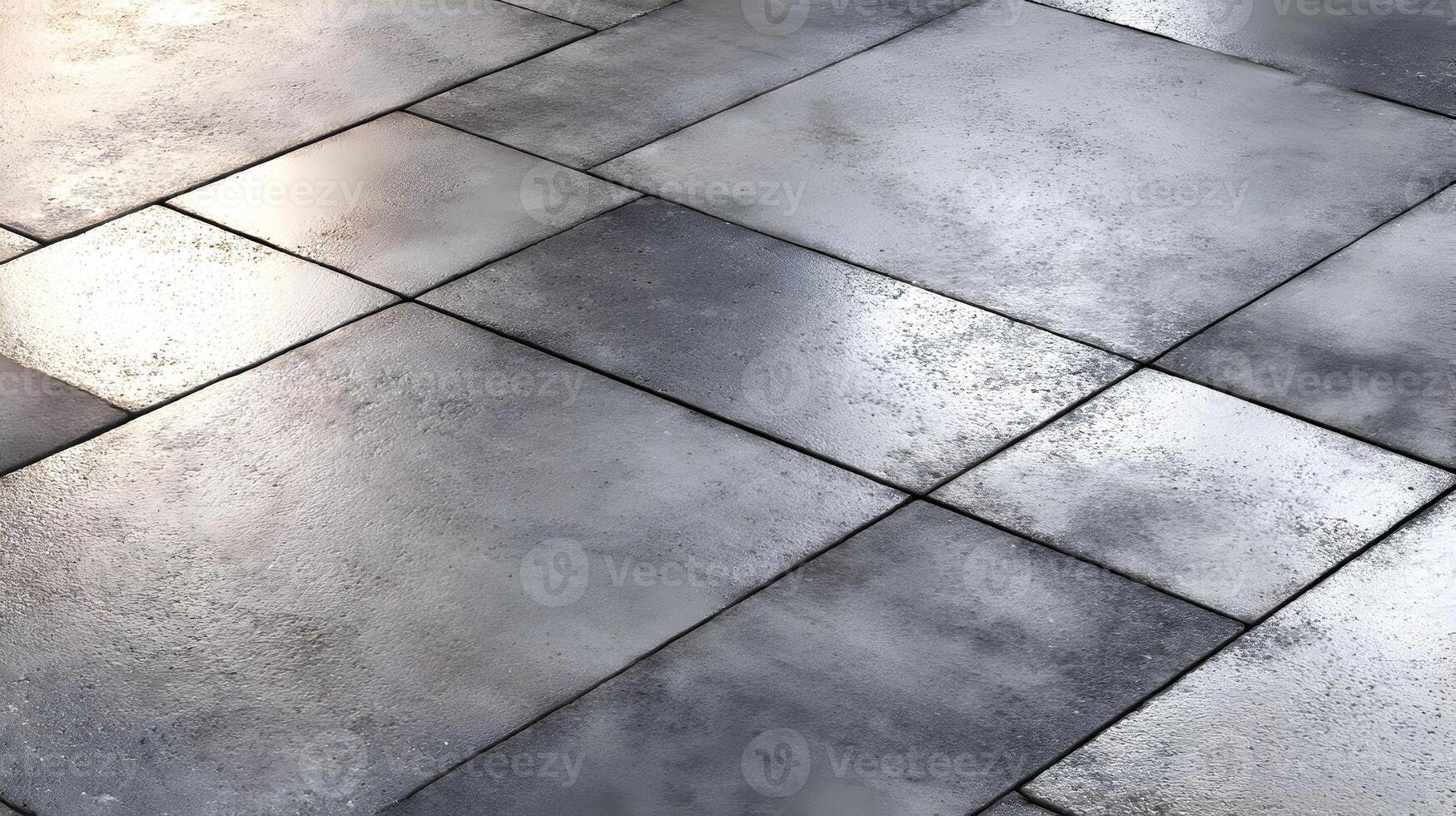Elegant stone tile arrangement displaying a geometric pattern and subtle light reflections on surface photo