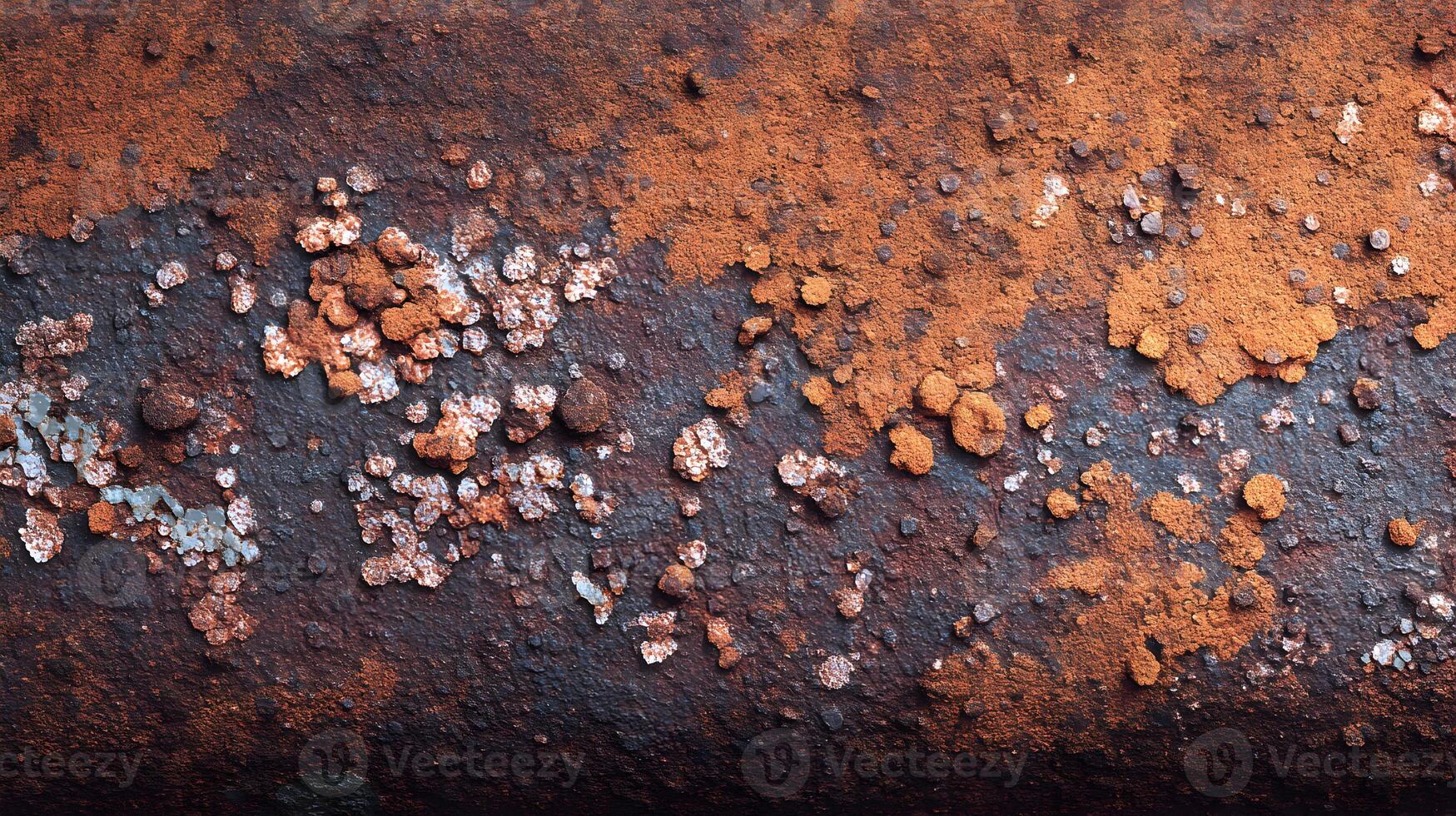 Rusty metal texture with decaying surface and flaking paint creating an abstract pattern over time photo