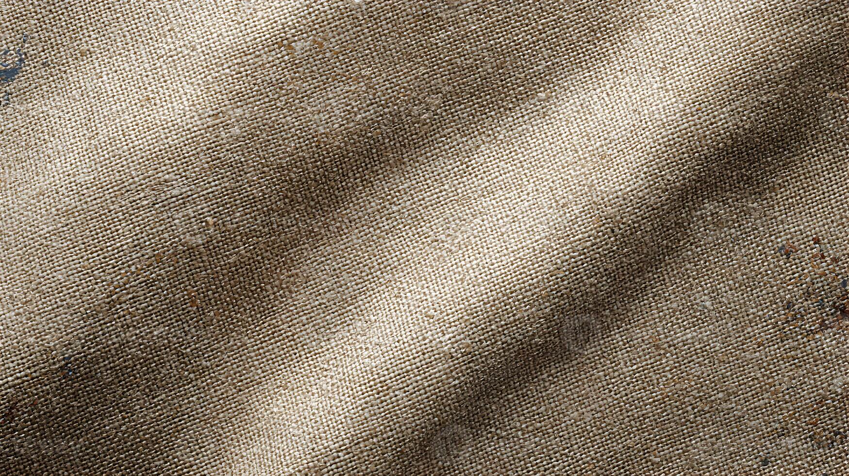 Detailed view of textured burlap fabric displaying intricate weaves and a warm brown hue for a natural rustic feel photo