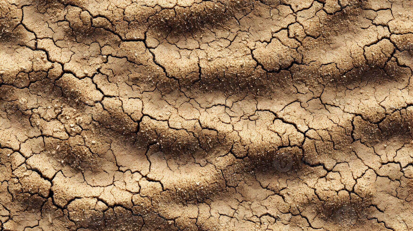 Dry cracked earth showcases the harsh realities of drought and climate change in arid landscapes photo