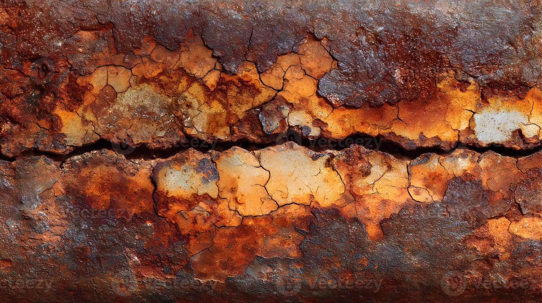 Abstract corrosion pattern revealing the effects of time and environmental influences on metallic surfaces photo