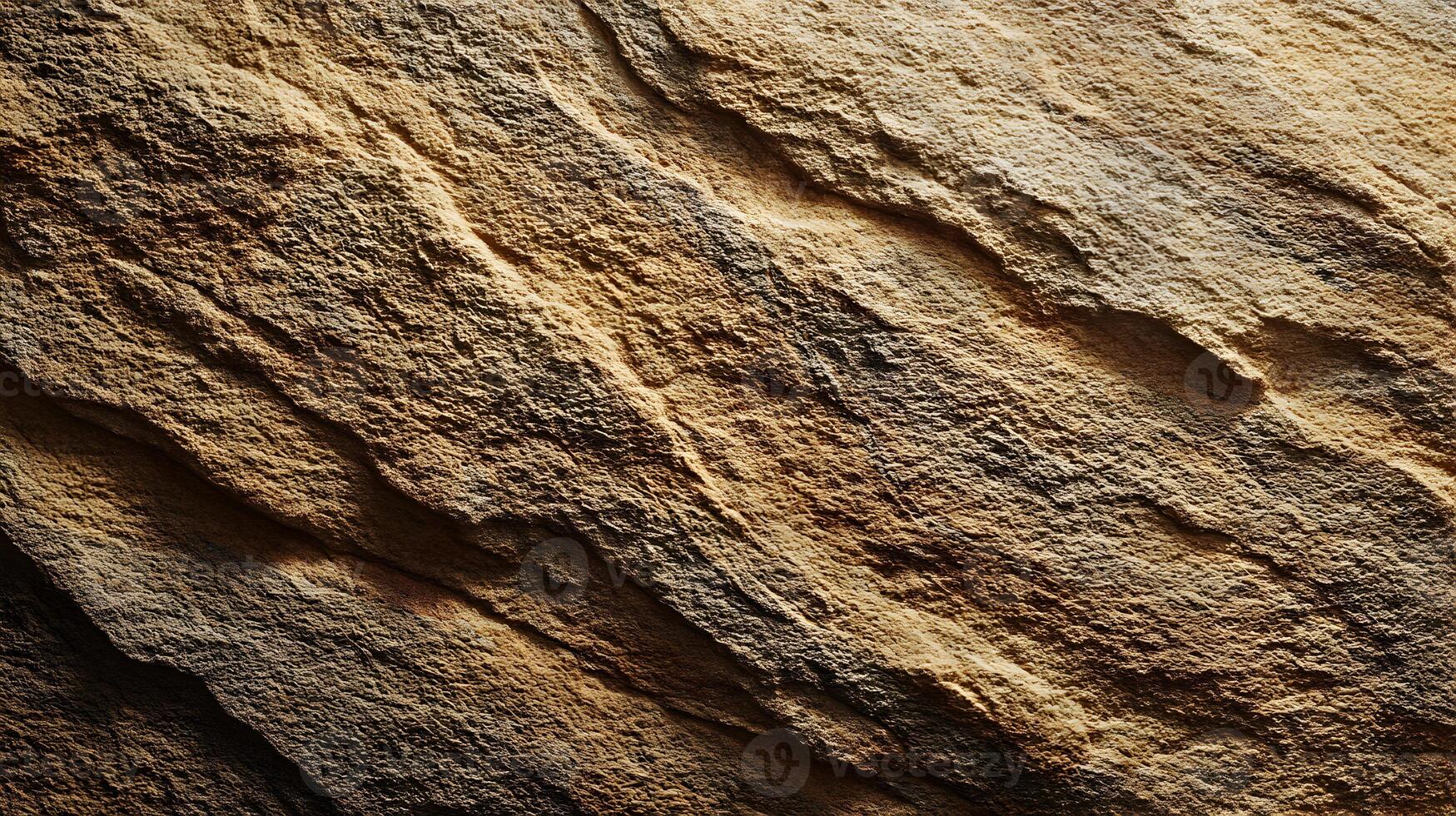 Detailed texture of a natural sandstone formation showcasing layers and patterns shaped over time creating a visually appealing geological element photo