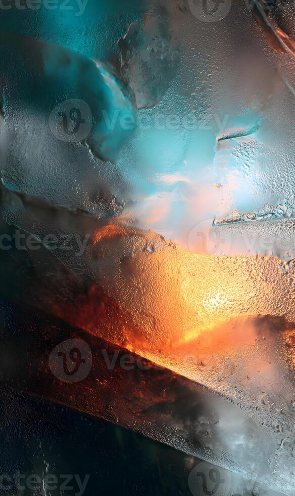 Captivating abstract art reveals intricate patterns of blue orange and white creating a stunning visual symphony of light and texture photo