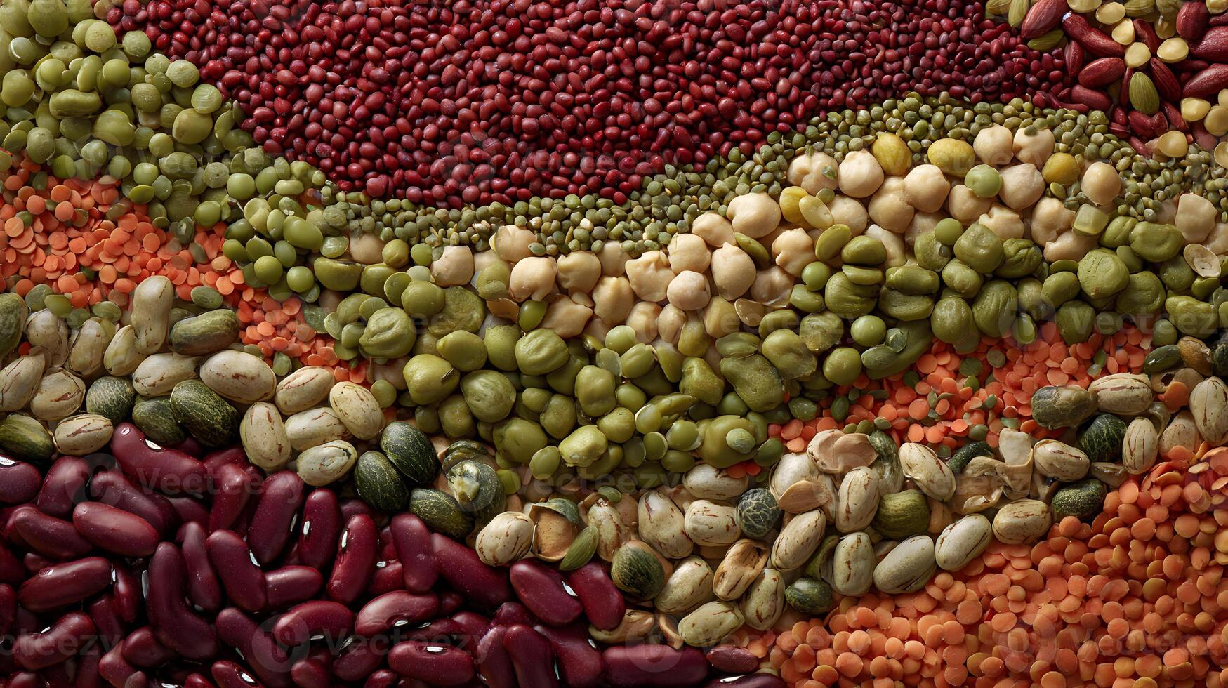 Assortment of dried legumes provides a colorful and nutritious array for culinary endeavors and healthy eating photo