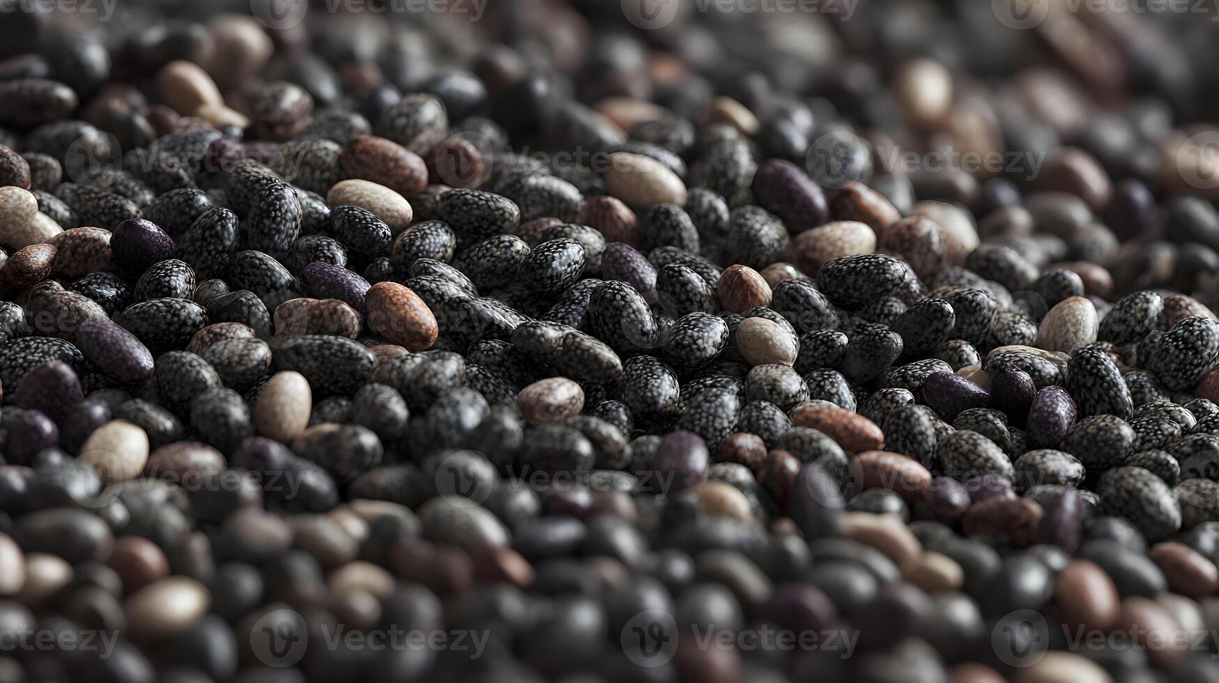 A dense scattering of colorful runner beans creates an organic tapestry of texture and form on display photo