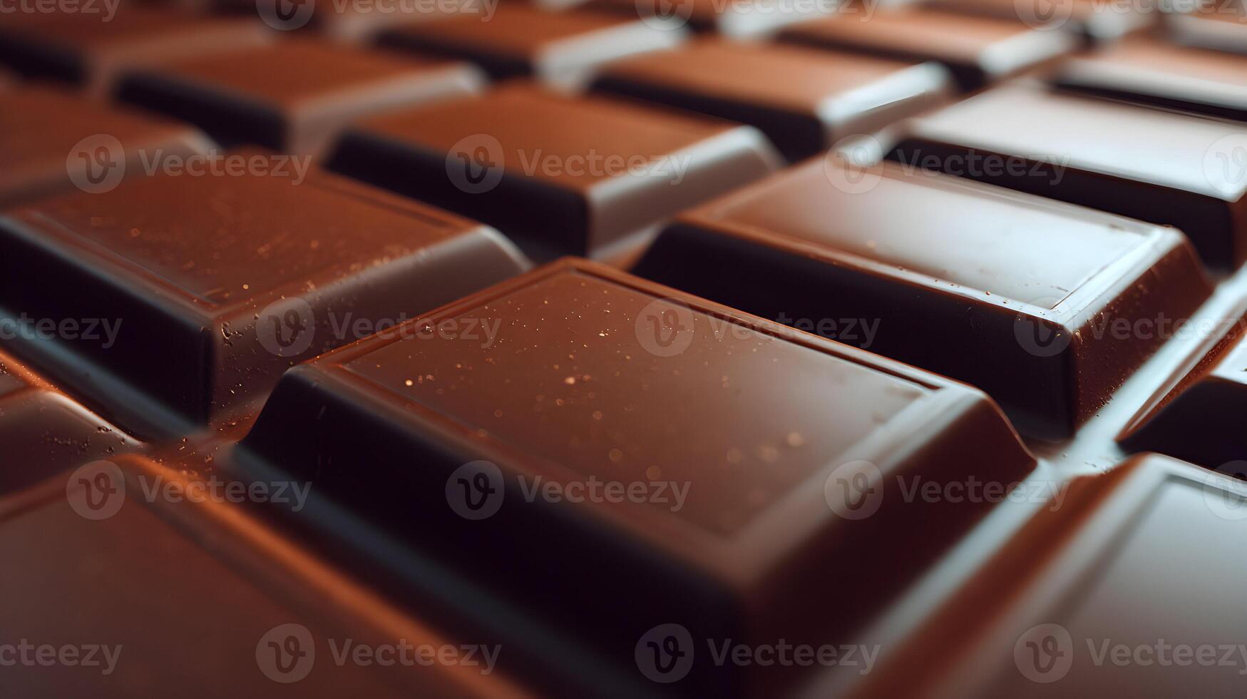Rich dark chocolate bar background creates an inviting experience for chocolate connoisseurs eyes photo