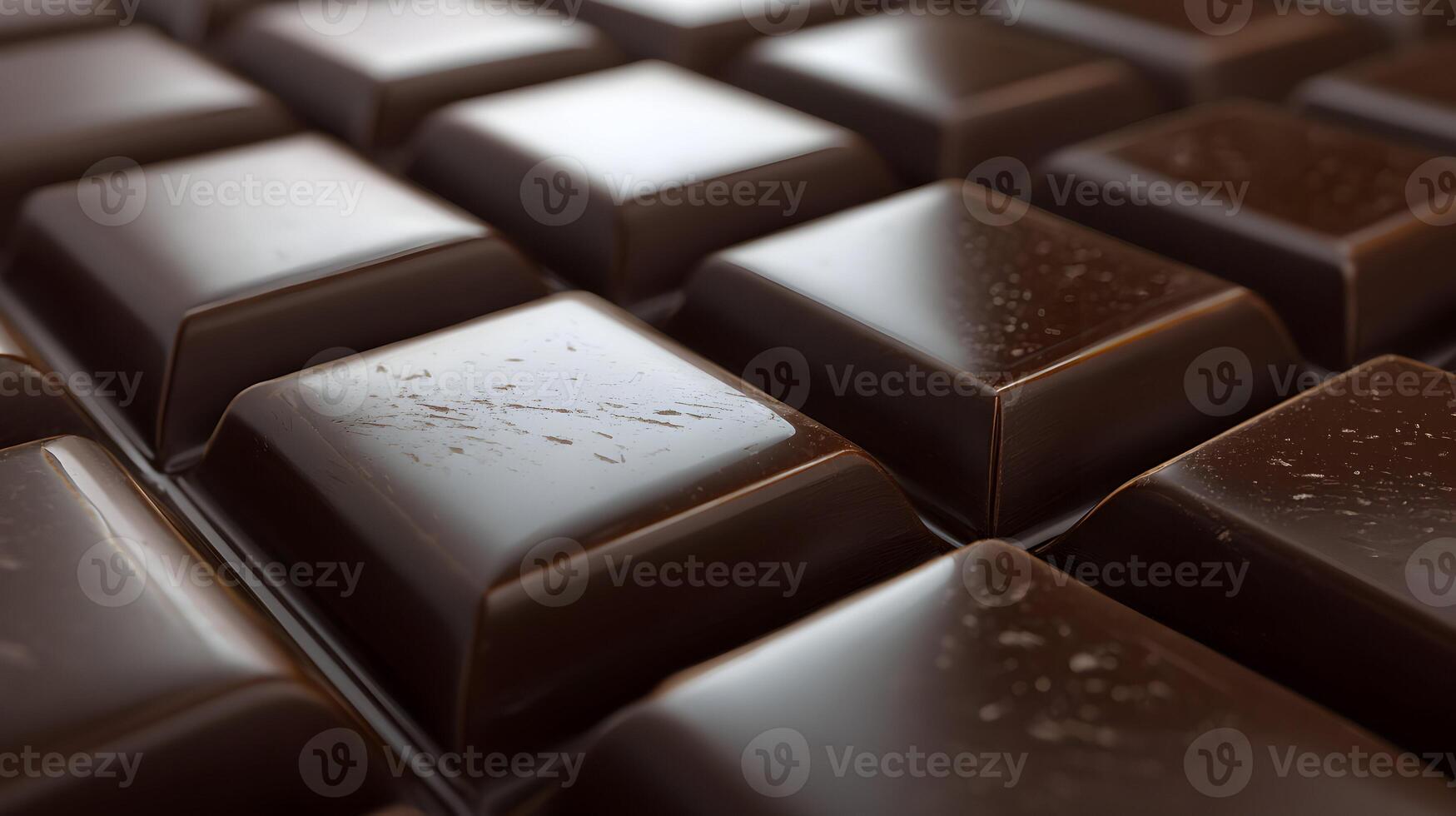 Detailed close up of a bar of delicious dark chocolate with perfect squares of cocoa heaven photo