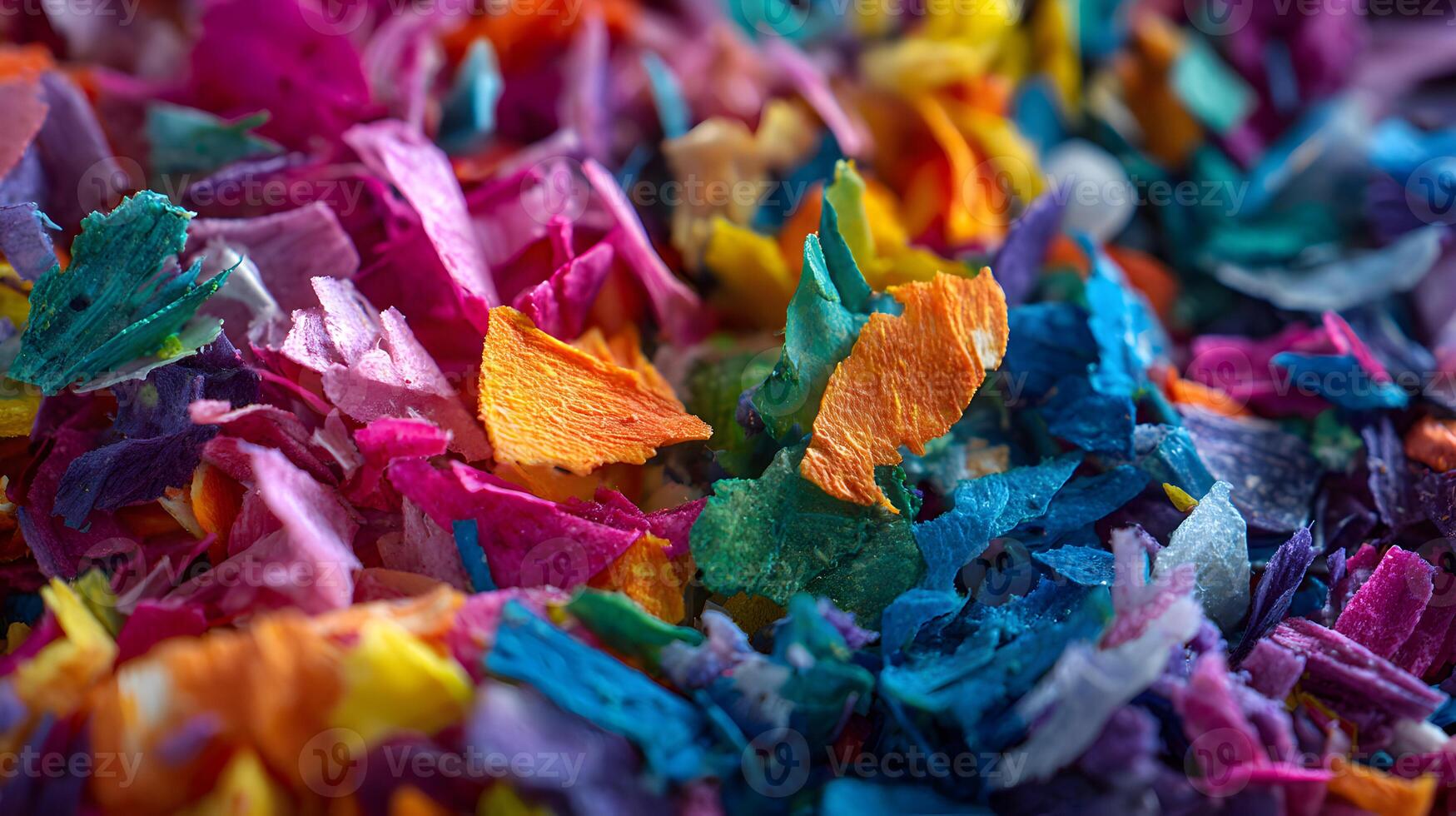 A vibrant tapestry of color explodes in a kaleidoscope of painted wood shavings delighting viewers photo