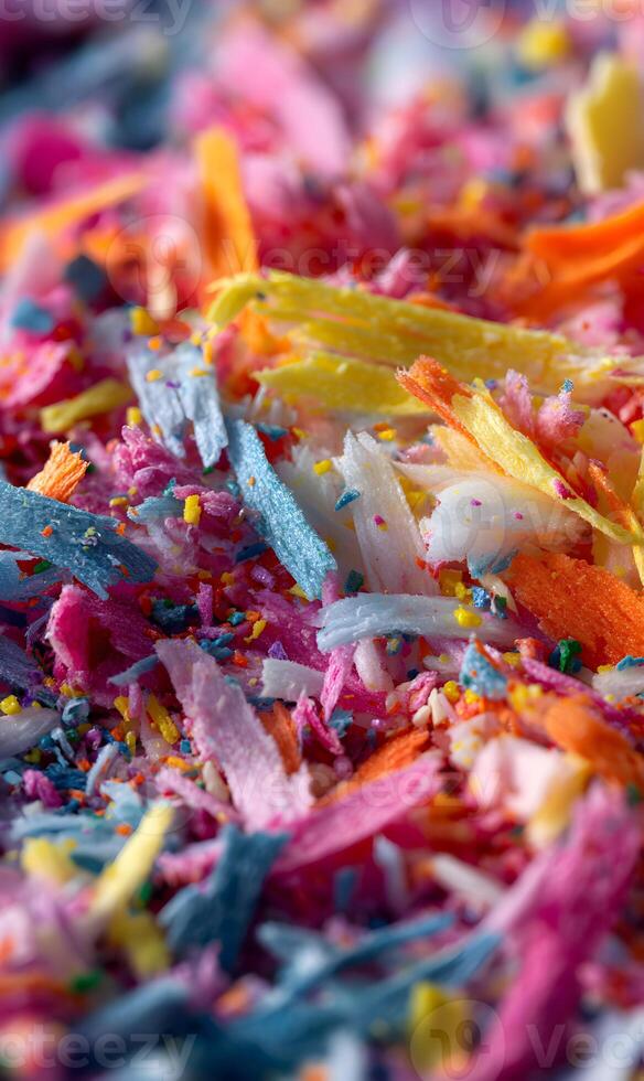 Vibrant confetti explosion showcasing a myriad of colors perfect for festive celebrations and abstract backgrounds photo