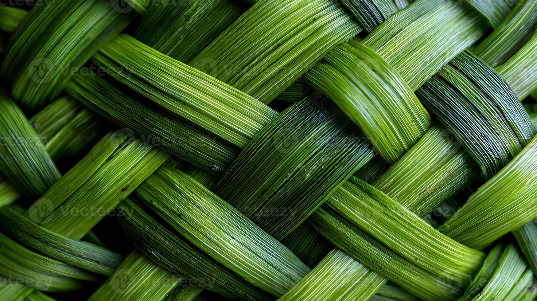 Abstract woven green texture background creating a fresh and natural woven organic pattern photo