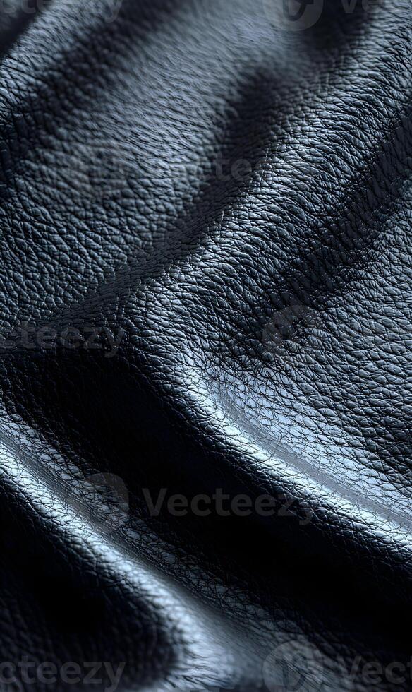 Close up of dark luxurious leather texture with intricate surface pattern creating an elegant backdrop ideal for fashion and design projects photo