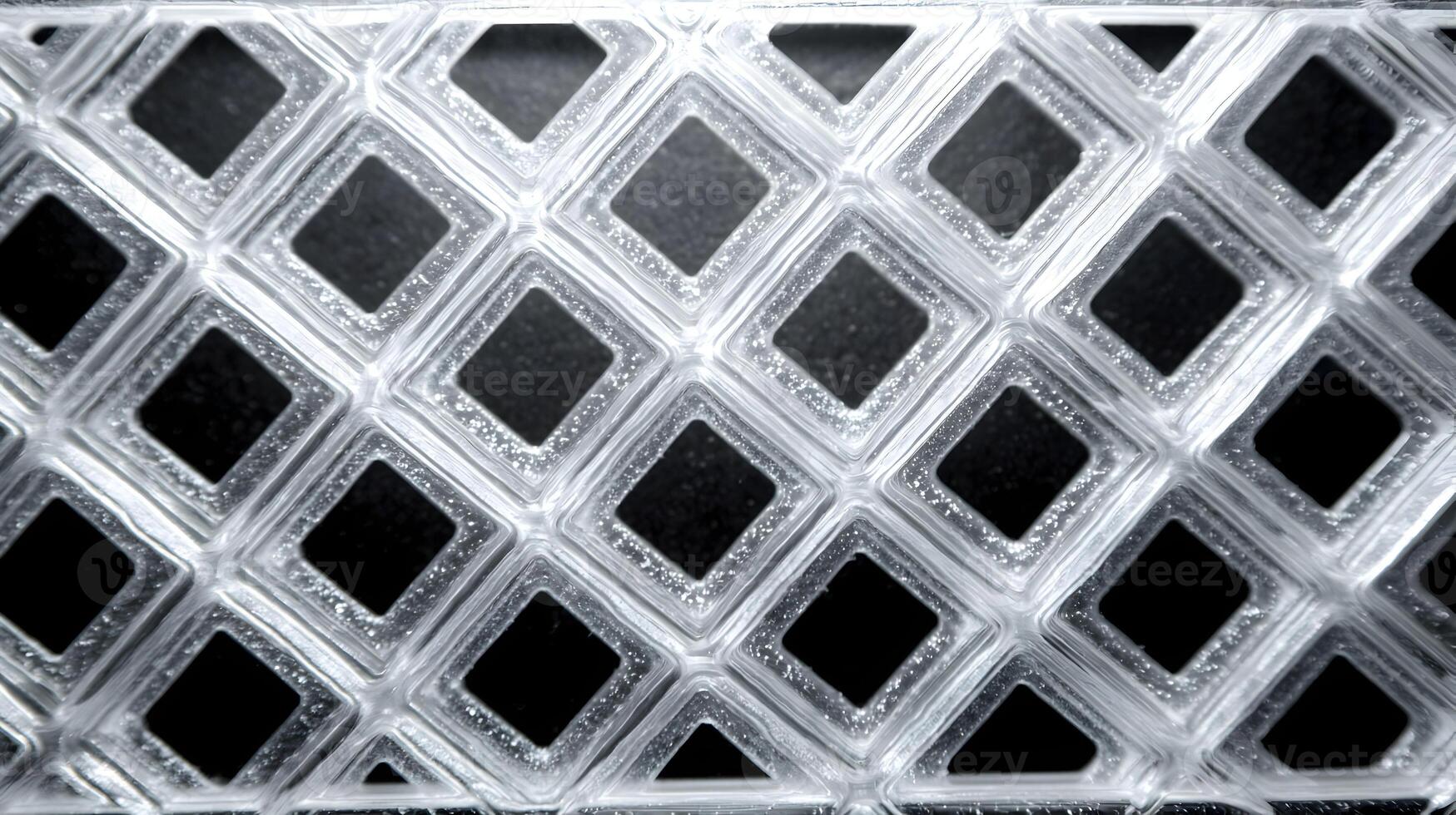Crystal clear diamond grid a mesmerizing geometric pattern texture sparkling with light reflection detail photo