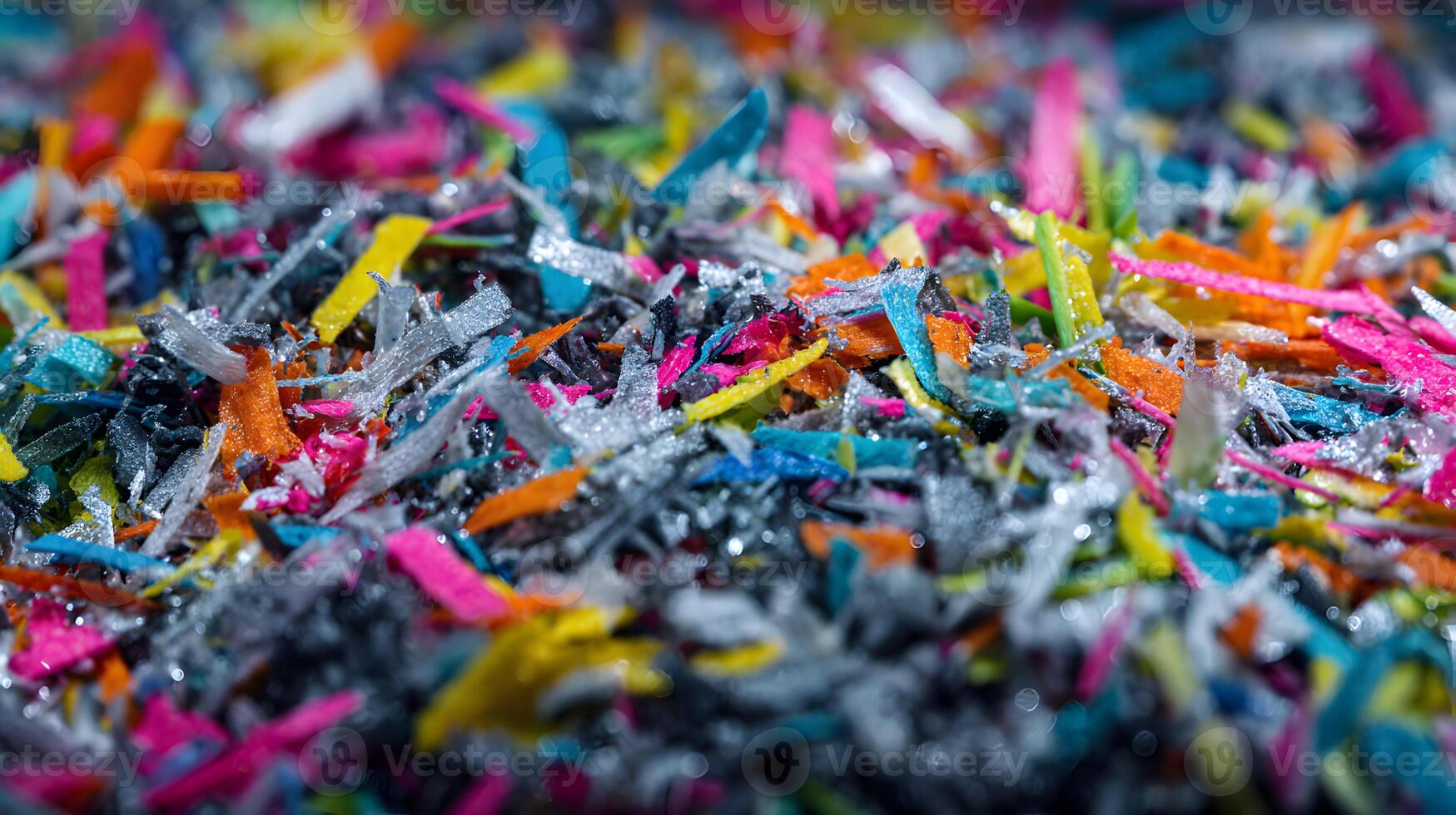 A vibrant close up of colorful pencil shavings creating a texture of school art supplies photo