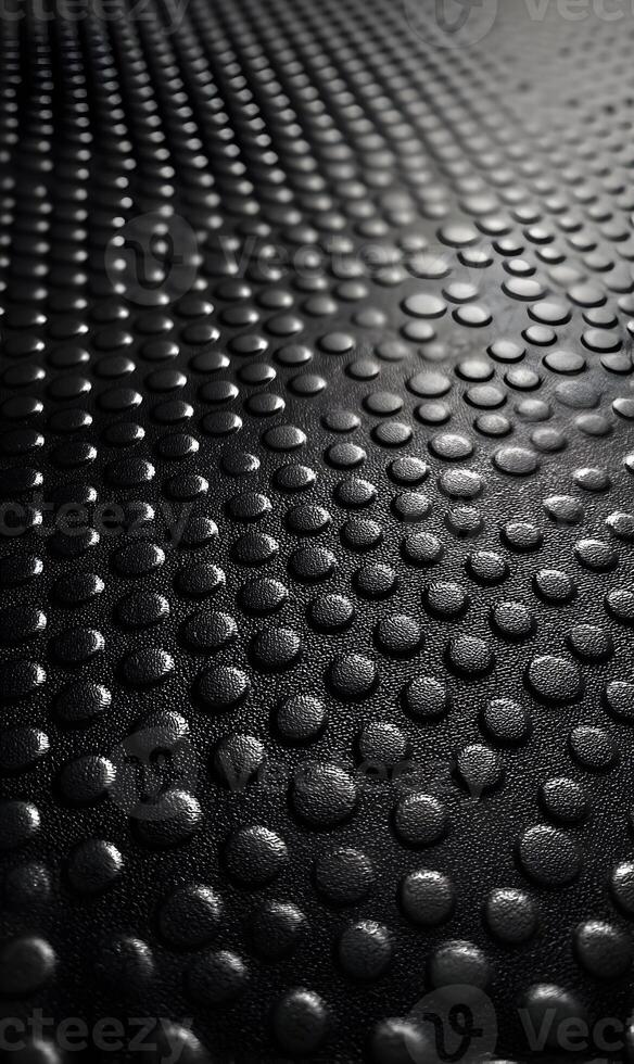 Monochrome textured surface with raised circular dots creating depth and dimension in dark tone rendering an abstract pattern for backdrops photo