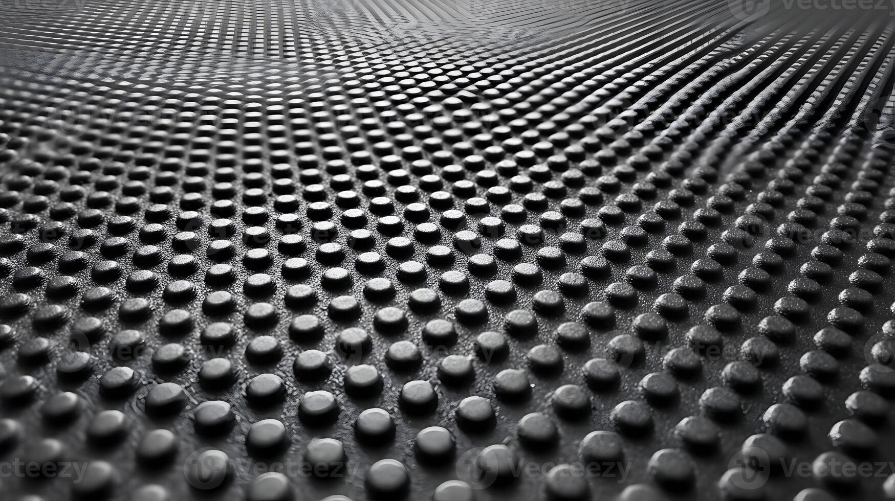 Black textured surface of small circles in a rhythmic pattern with subtle lighting and depth creating optical illusions photo