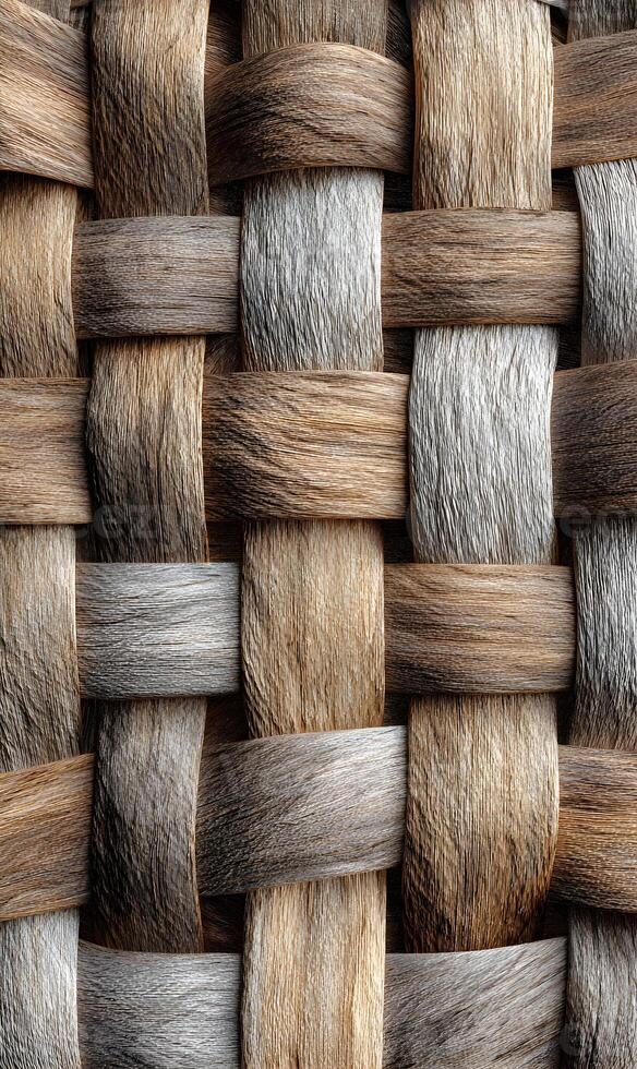 Interwoven Texture with Warm Neutral Tones A Captivating Close up of an Abstract Fiber Pattern Design photo