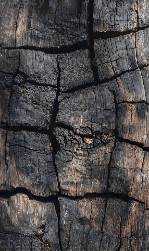 Detailed bark of an old tree showing cracks aged patterns for natural textures and backgrounds a rustic essence photo