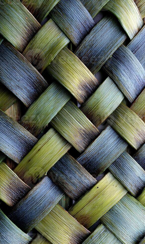 Intricate woven pattern showcasing natural tones creating a beautiful textured background full of earthy aesthetics photo