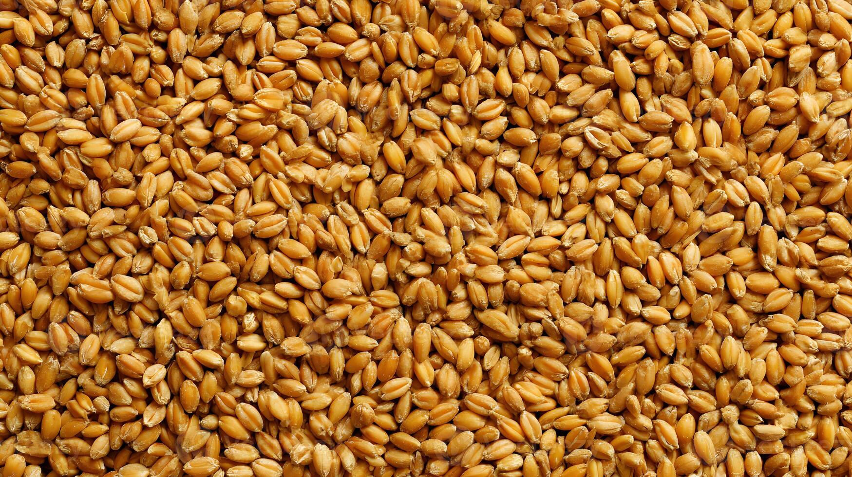 Dense background showcasing a uniform layer of golden wheat kernels a close up textural delight photo