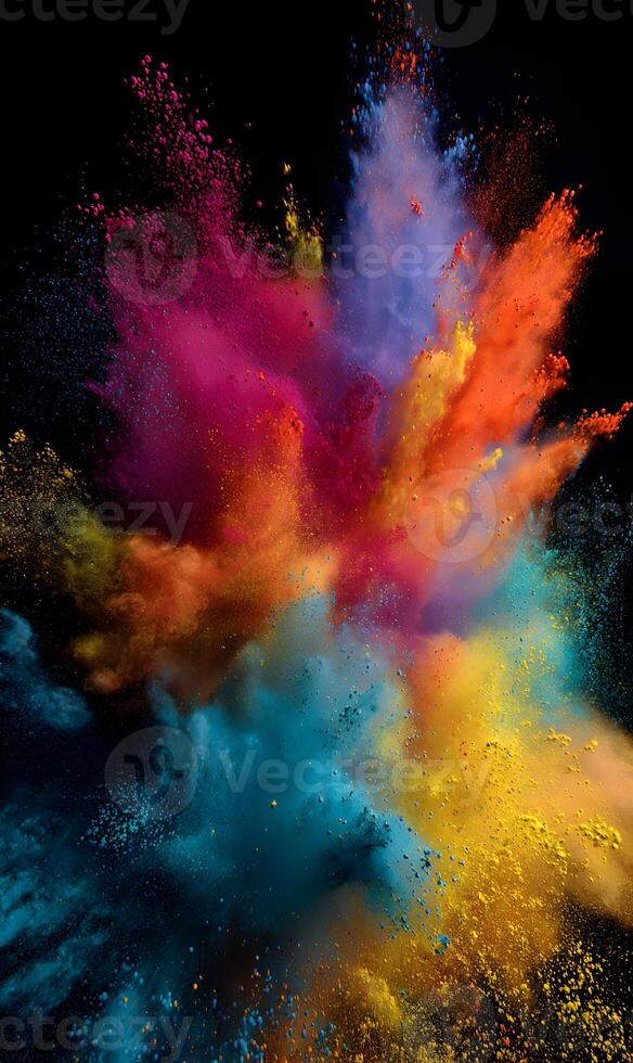 A mesmerizing explosion of vibrant colors against a dark canvas evokes energy creativity and dynamic expression abstract spectrum photo